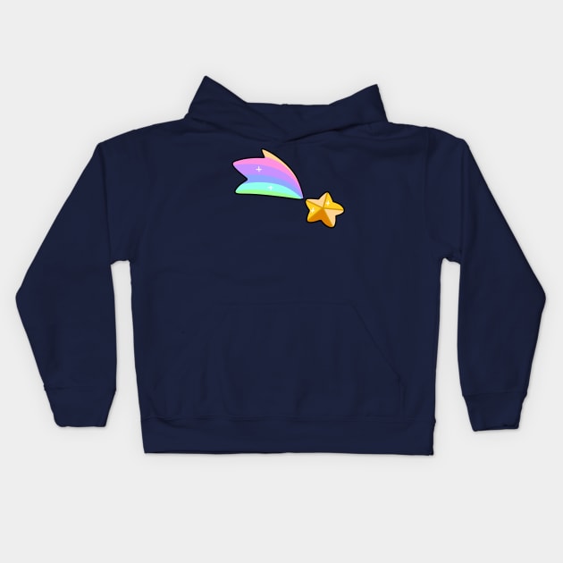 Golden Rainbow Shooting Star Kids Hoodie by saradaboru